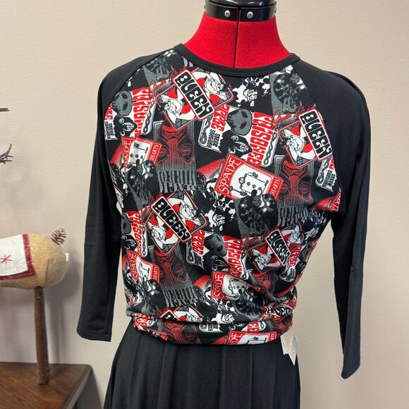 LuLaRoe Randy Tee  NEW size S DisneyVillain Queen of Hearts Alice - Picture 1 of 13